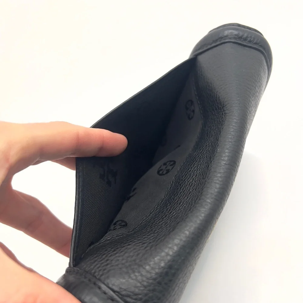 Authentic Tory Burch Black Leather Clutch Wallet W/ Unbranded Chain - Picture 5 of 10